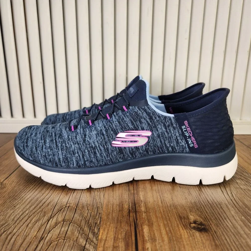 Skechers Slip-Ins Summits Dazzling Haze Hands Free Shoes Womens Sz 8 Blue 149937
